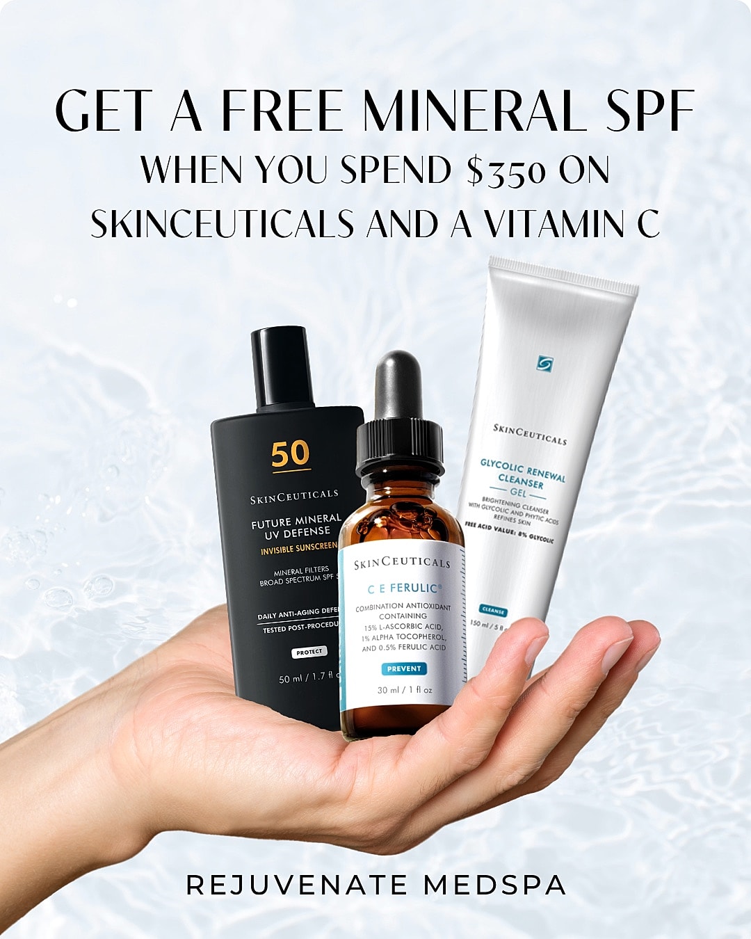 Free mineral SPF with SkinCeuticals purchase offer.