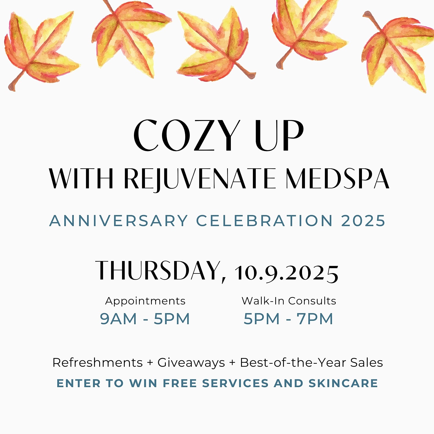 Anniversary celebration event at Rejuvenate Medspa.