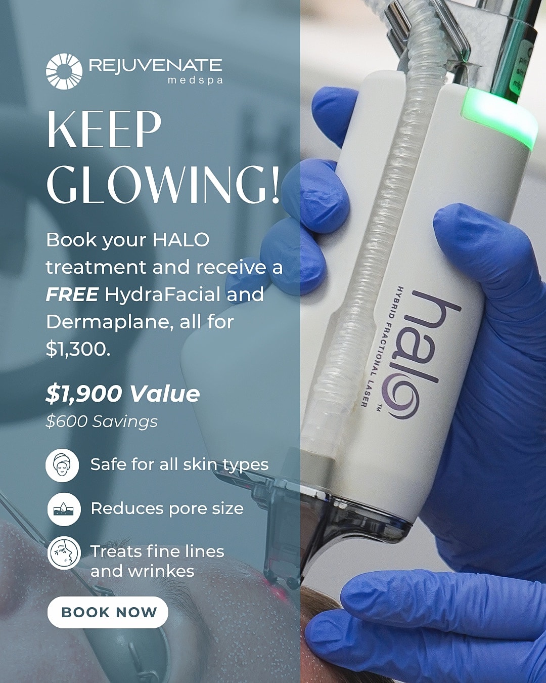 HALO treatment promotional advertisement at medspa.
