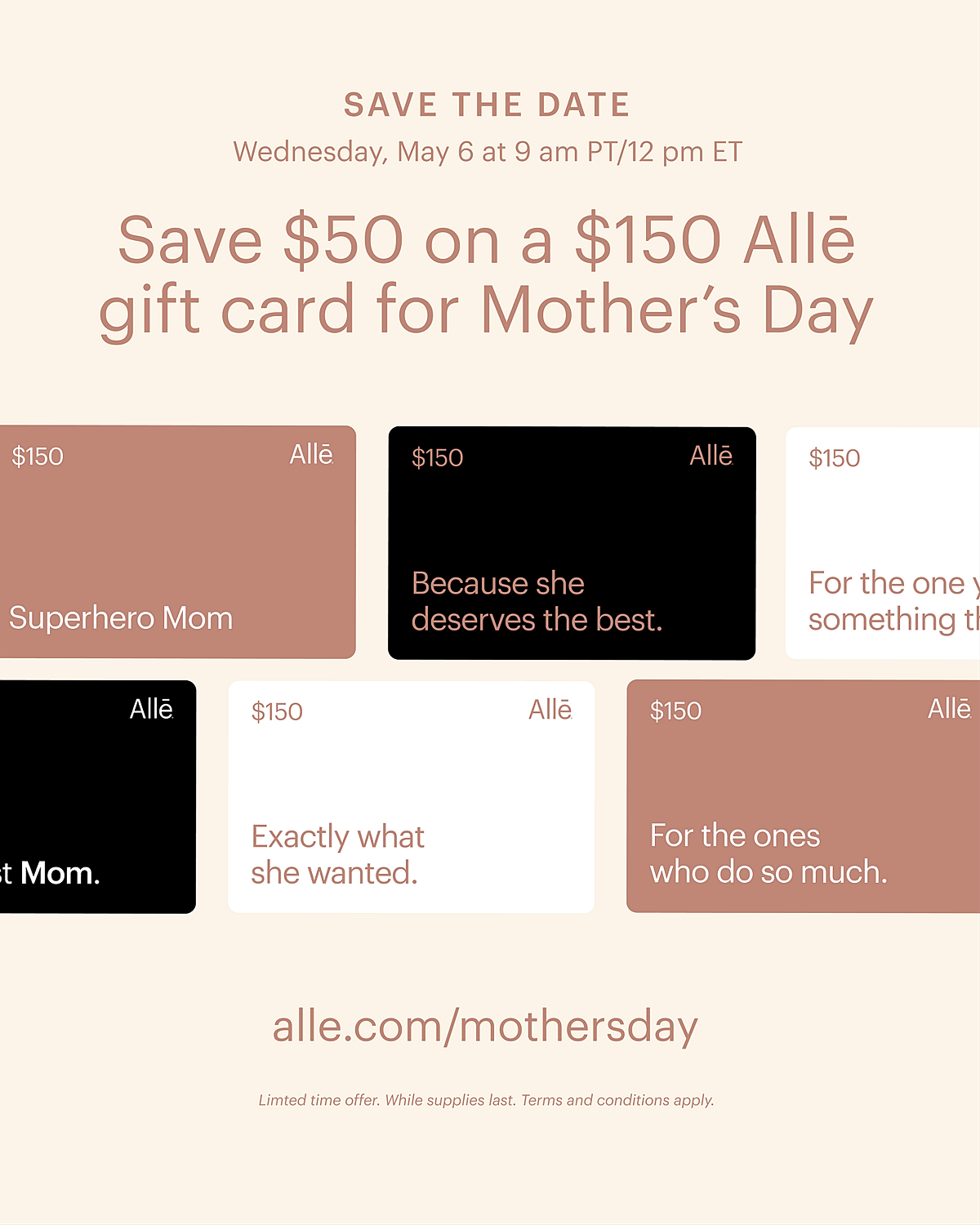 Mother’s Day gift card promotion for Allē.